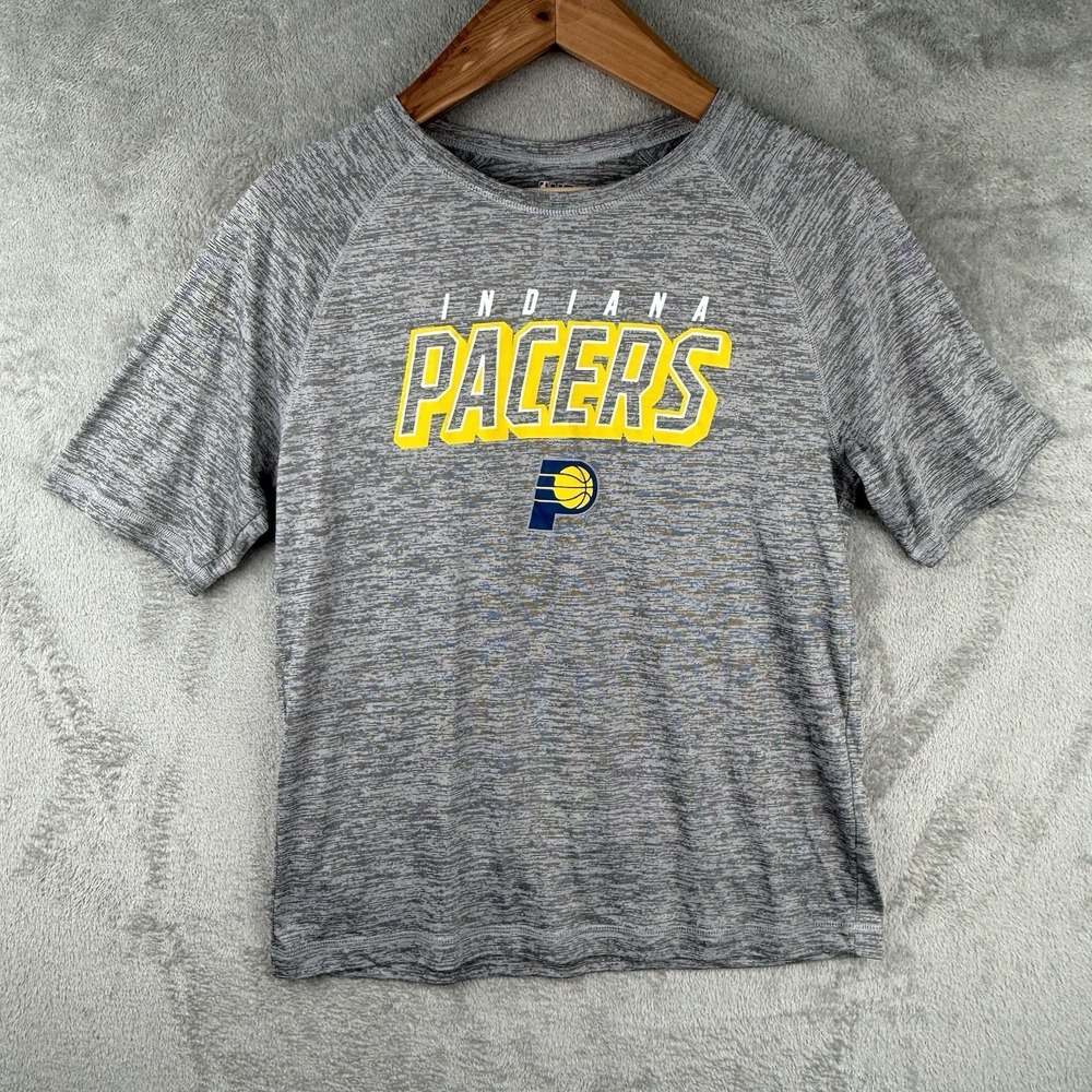 Indiana Pacers S/S Shirt Mens Medium NBA Basketball Heather Gray Logo Sports